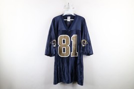 Vintage 90s Mens 2XL XXL Terry Holt St Louis Rams Football Jersey Blue #81 - $69.25