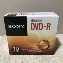 Sony DVD-R 120 Minute 10 Pack 4.7GB 1X-16X Blank Discs Optical Media (Se... - $17.77