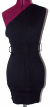 Wet Seal Juniors Dress Small Black One Shoulder Empire Waist Mini LBD Party - £11.85 GBP