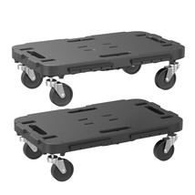 Costway 2 PCS Platform Dolly Interlocking Furniture Mover 660lbs Capacity Black - £81.52 GBP