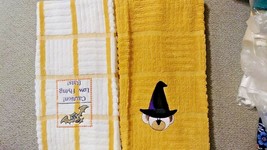 Kitchen Towels Waffles 100% Cotton with a Halloween embroidered design 2 - £5.11 GBP