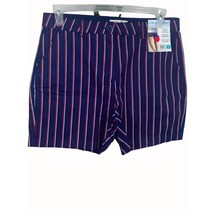 Caribbean Joe Classic Fit Stretch Navy Red Striped Cotton Womens Shorts ... - $37.60