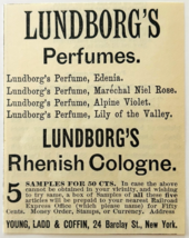 1886 Lundborg&#39;s Perfume &amp; Cologne Advertisement Victorian Beauty NY DWKK27H - $27.87 CAD