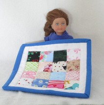 Tiny patchwork quilt for small dolls, 6.5 x 6.5 inches - $10.00