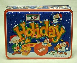 Keebler Holiday Cookies Tin Box Canister Christmas Advertising Xmas Bulb Elves - £17.11 GBP