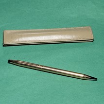 CROSS Ballpoint Pen Women Gold Filled 14KT made in USA with leather case - £99.15 GBP