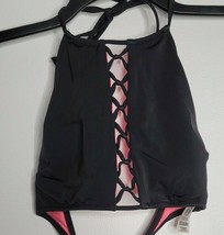 Victoria&#39;s Secret PINK Strappy High-Neck Halter Bikini Swim Top Black Small AA-C - £11.98 GBP