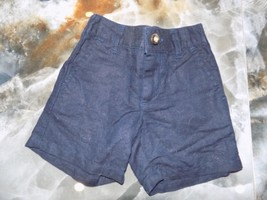 Janie &amp; Jack Navy Blue Linen Blend Flat Front Shorts Size 3/6 Months  Boy&#39;s - £14.35 GBP