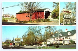 Postcard Glass Kitchen Willows Motel Lancaster PA Covered Bridge Amish Farm - £3.55 GBP