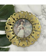 Vintage Made in England Brass Butterfly Frame Wall Art Round Cottagecore - $27.06 CAD
