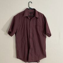 Van Heusen Button Down Short Sleeve Shirt Top XL Pocket Micro Checker Re... - €11,00 EUR