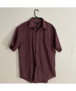 Van Heusen Button Down Short Sleeve Shirt Top XL Pocket Micro Checker Re... - €11,00 EUR