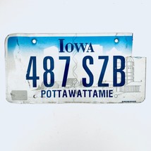  United States Iowa Pottawattamie County Passenger License Plate 487 SZB - £13.22 GBP
