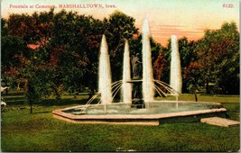 Vtg Postcard 1910s Marshalltown Iowa IA Fountain at Cemetary UNP - £7.67 GBP