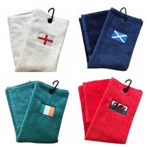 ENGLAND, IRELAND, SCOTLAND OR WALES CRESTED TRI FOLD GOLF TOWEL - £11.96 GBP