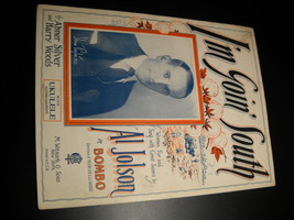 Sheet Music I&#39;m Goin&#39; South from Bomba Al Jolson 1923 Harry Woods Abner Silver - £7.12 GBP