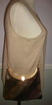 VINTAGE Sparkling Bronze and Gold Shoulder Hand Bag Purse - $28.61