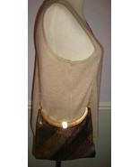VINTAGE Sparkling Bronze and Gold Shoulder Hand Bag Purse - £22.86 GBP