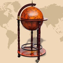 Globe Bar Wine Stand Eucalyptus Wood - £99.00 GBP