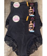 Maidenform ~ 2-Pair Women&#39;s Mid-Brief Shapes Firm Control Black Shapewea... - $26.72