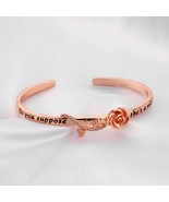 Graduation Bracelet Alice in Wonderland Quote Bangle Rose Gold Stainless... - £22.26 GBP