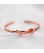 Graduation Bracelet Alice in Wonderland Quote Bangle Rose Gold Stainless... - $28.51