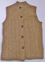 HAGGAR Women&#39;s WOOL VEST Brown Button Up Collared Chore Casual S - $39.95