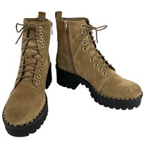 Vince Camuto Mecale Studded Combat Hiking Boot Suede Tan 8M - $56.00