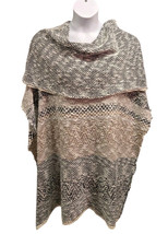 Umgee Womens Medium /Large Cowl Neck  Poncho  Bohemian Knitwear  - £16.79 GBP