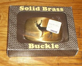 1979 Bts Brass Belt Buckle New Buck Deer Elk Caribou Vtg Retro Fashion Accessory - $21.92