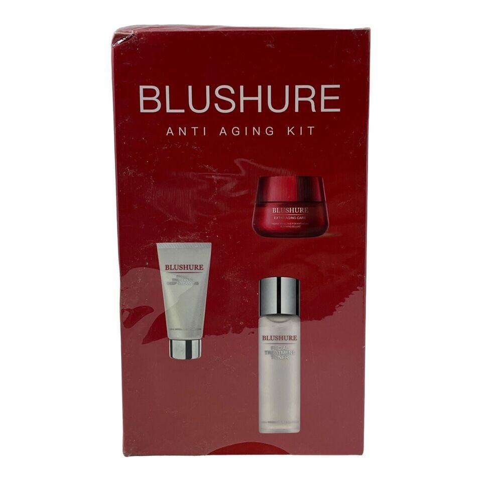 Blushure Anti Aging Facial Kit W/Cleansing Toner Creme Exp 12/24 New Sealed - $11.29