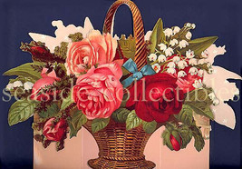 GIFTED LINE Vintage Large LOVELY LILIES and ROSES CARRY Gift Box House Warming - £29.33 GBP