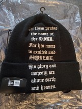 Supreme New Era Pslam Beanie Hat Mens One Size Black Knit Winter Warm Casual Cap - £136.45 GBP