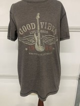 Good Vibes by Life Is Good Tshirt Mens Small Music Guitar Who Feels It, Knows It - £7.42 GBP