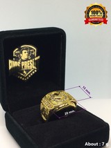 Elvis Presley Ring TCB Horseshoes 14K Gold Plated Austrian Crystal Square Men - £18.87 GBP