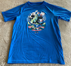Under Armour Boys Blue Weight Lifting Shark Ocean Short Sleeve Shirt 12-14 - $9.31