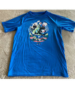 Under Armour Boys Blue Weight Lifting Shark Ocean Short Sleeve Shirt 12-14 - $12.97 CAD