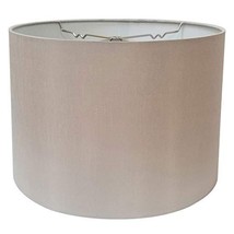 Royal Designs Shallow Drum Hardback Lamp Shade, Gray with Silver, 13&quot; x 14&quot; x 9&quot; - £43.19 GBP