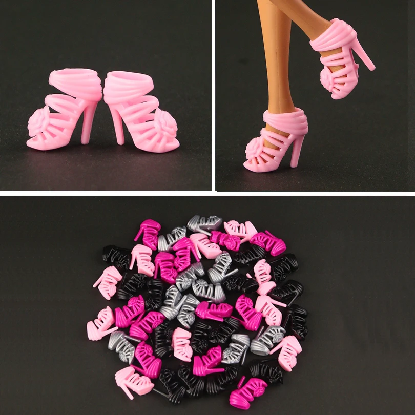 10 pair / lot Fashion New white High-heeled shoes for barbie doll beautiful Doll - £7.44 GBP+