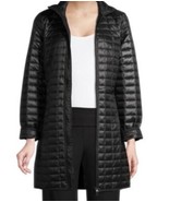 Avia Women Quilted Jacket Black Warm Size Large 12/14 Midi Tunic Coat Pu... - $33.28