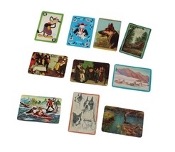 Lot of 10 Vintage Swap Playing Cards Animals People Canasta Tropical 54158 - £15.79 GBP