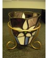 Stained Glass Holder for Plants / Candles / Candy / Soap Etc Artisan Mad... - $33.24