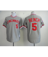 Cincinnati Reds #5 Johnny Bench Jersey Old Style Uniform Gray - $45.00