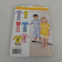 Simplicity 1574 Child Boy Girl Pajama Robe Shorts Pants Top Sz 1/2-4 Pat... - $7.85
