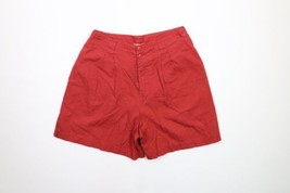 Vintage 90s Calvin Klein Womens 28 Faded Pleated Button Fly Shorts Red Japan - £47.29 GBP