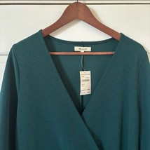 NWT Madewell Green Texture &amp; Thread Long Sleeve Side Tie Dress Romantic Flirty M - £30.48 GBP