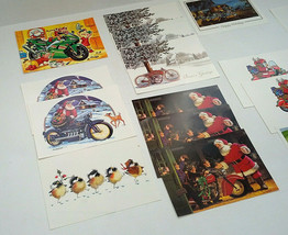 Christmas motorcycle 17 front only card lot salesman sample mixed media ... - $19.75