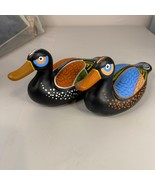 Vintage Ducks Hand Painted Decorative Pair with Felt Bottom, 10” Long - $46.51 CAD