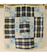 Vintage Hand Quilted Baby Crib Quilt Baby Changing Pad 22 x 22 - £10.67 GBP