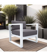 Aelani Outdoor Aluminum Dining Chair - Dark Gray &amp; White - $559.69 CAD